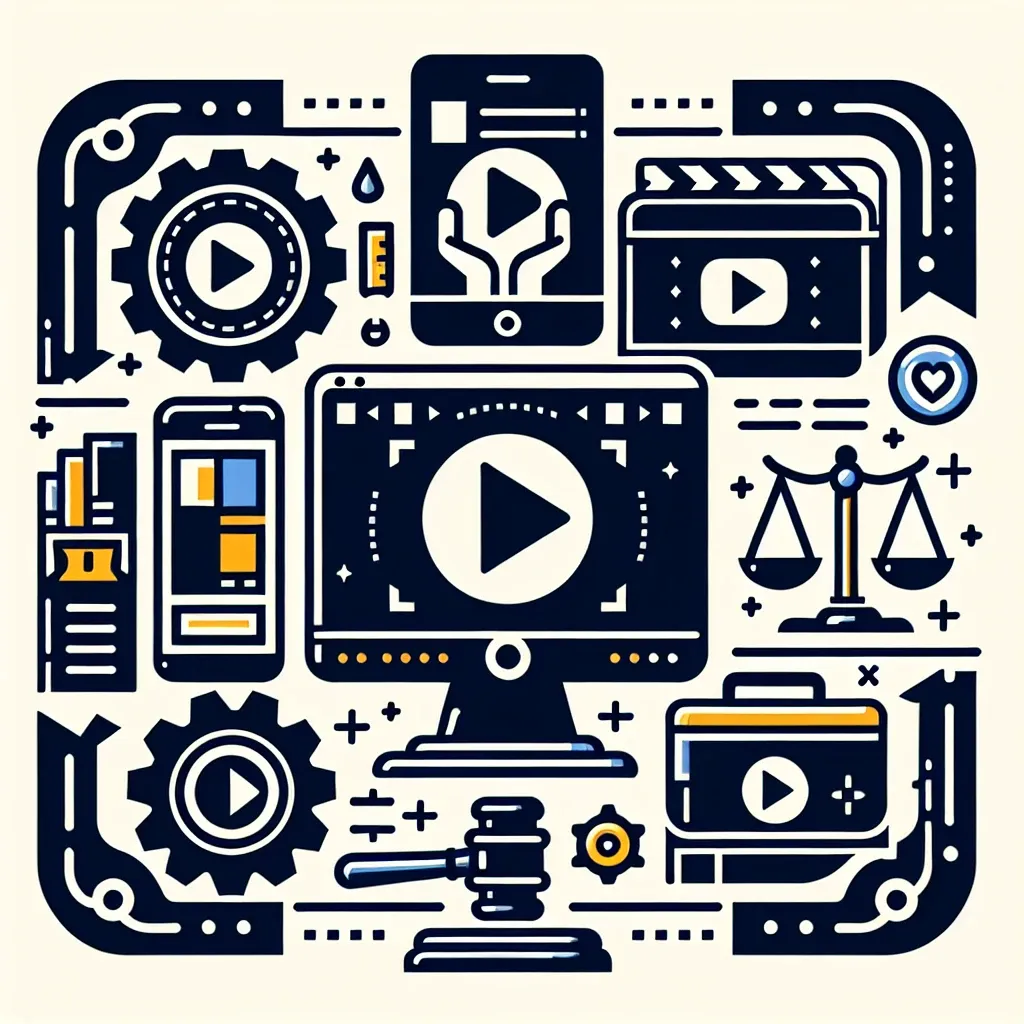 "Imagen que ilustra los distintos métodos y herramientas para descargar videos, acompañada de elementos visuales relacionados con consideraciones legales en la descarga de contenido. Parte de la guía completa sobre la descarga de videos."