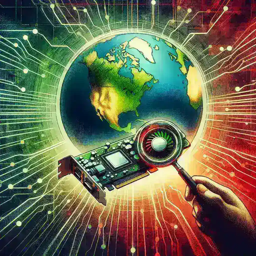 "Imagen que ilustra el impacto del dominio global de Nvidia en el desarrollo tecnológico de España, mostrando gráficos de crecimiento y avances en inteligencia artificial y computación."