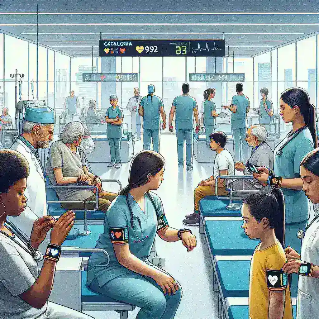"Intelligent wristbands for patient monitoring at Catalan hospitals, showcasing innovative healthcare technology in action."